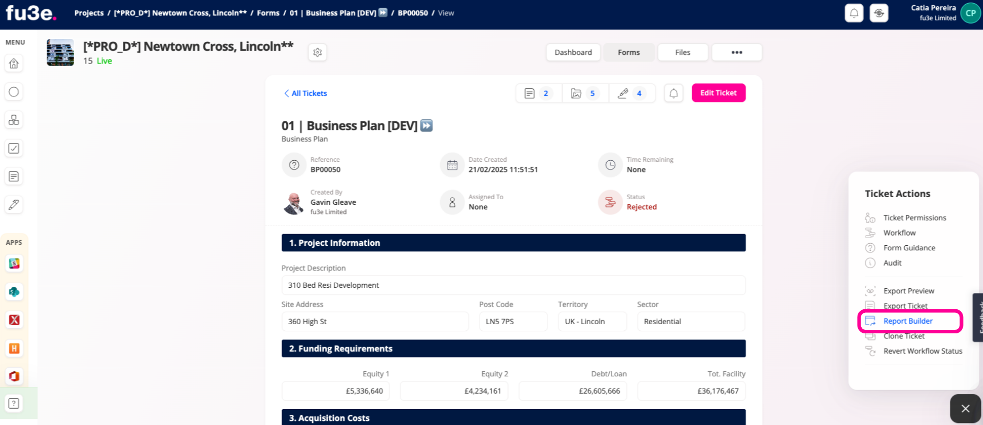 Open Report Builder Feature