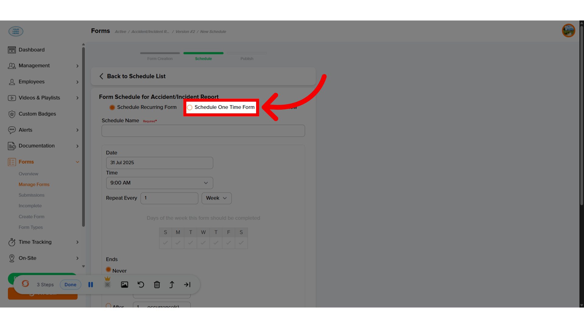 Click 'true'
