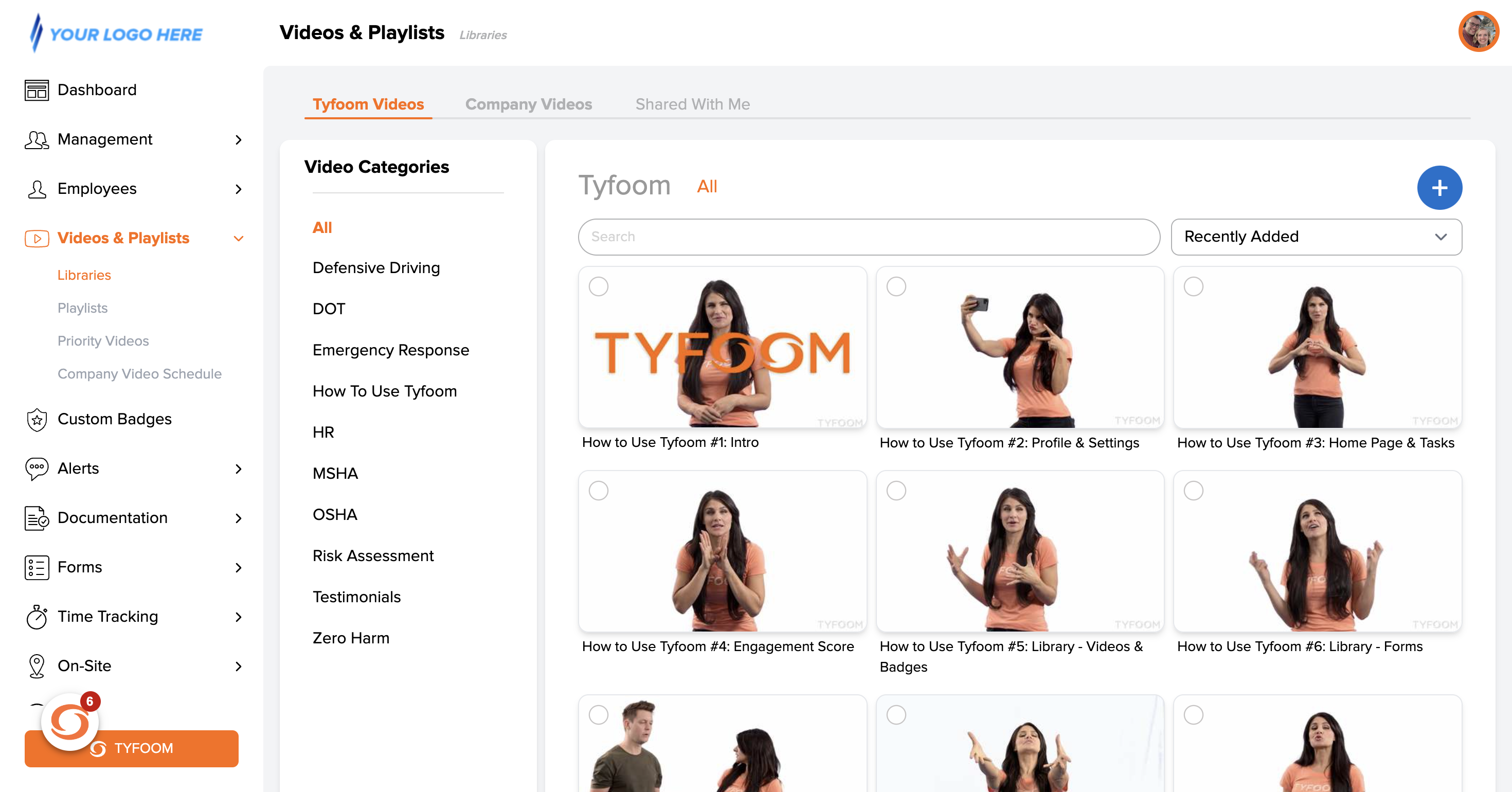 Tyfoom Video Library