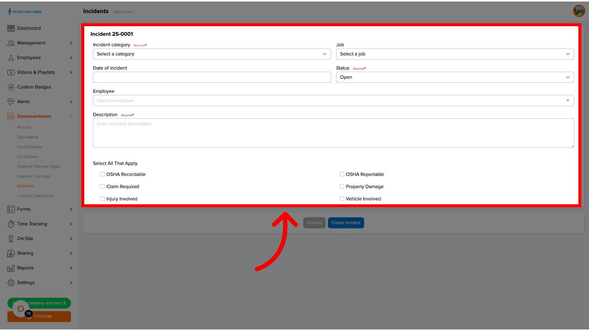 Add Incident Details