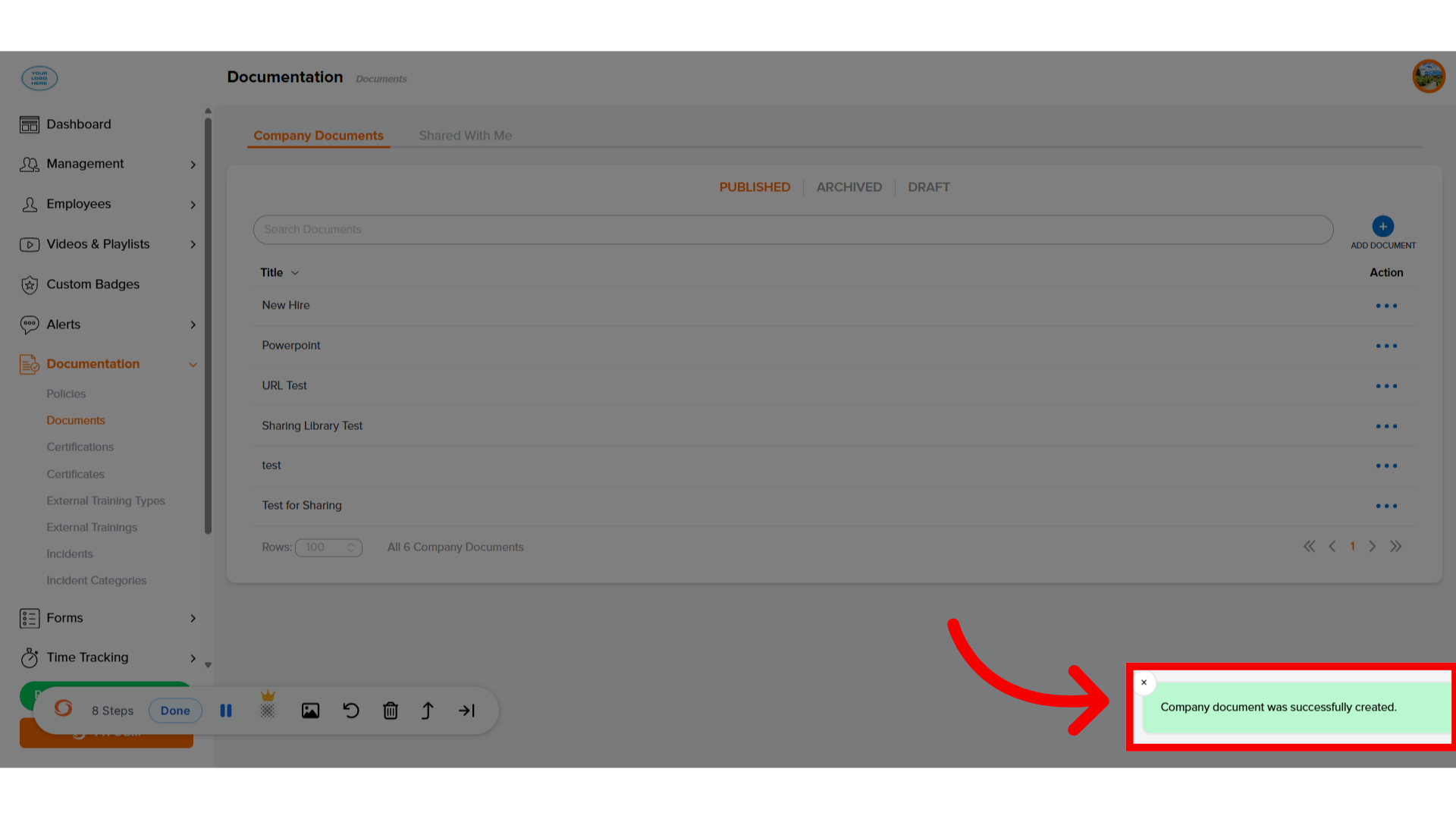 Document Created