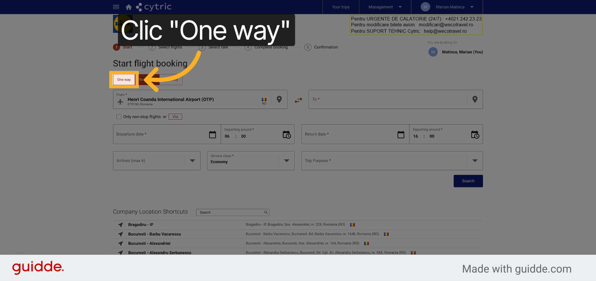 Selectați Opțiunea 'One Way'