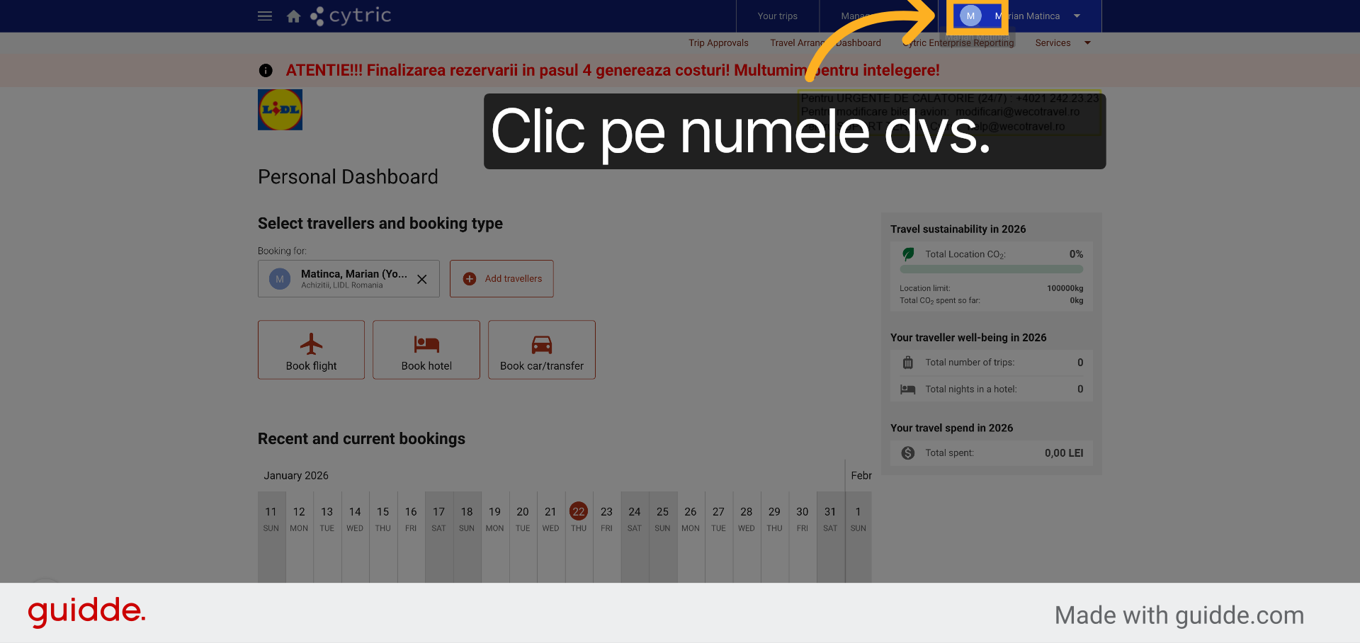 Accesează My user profile