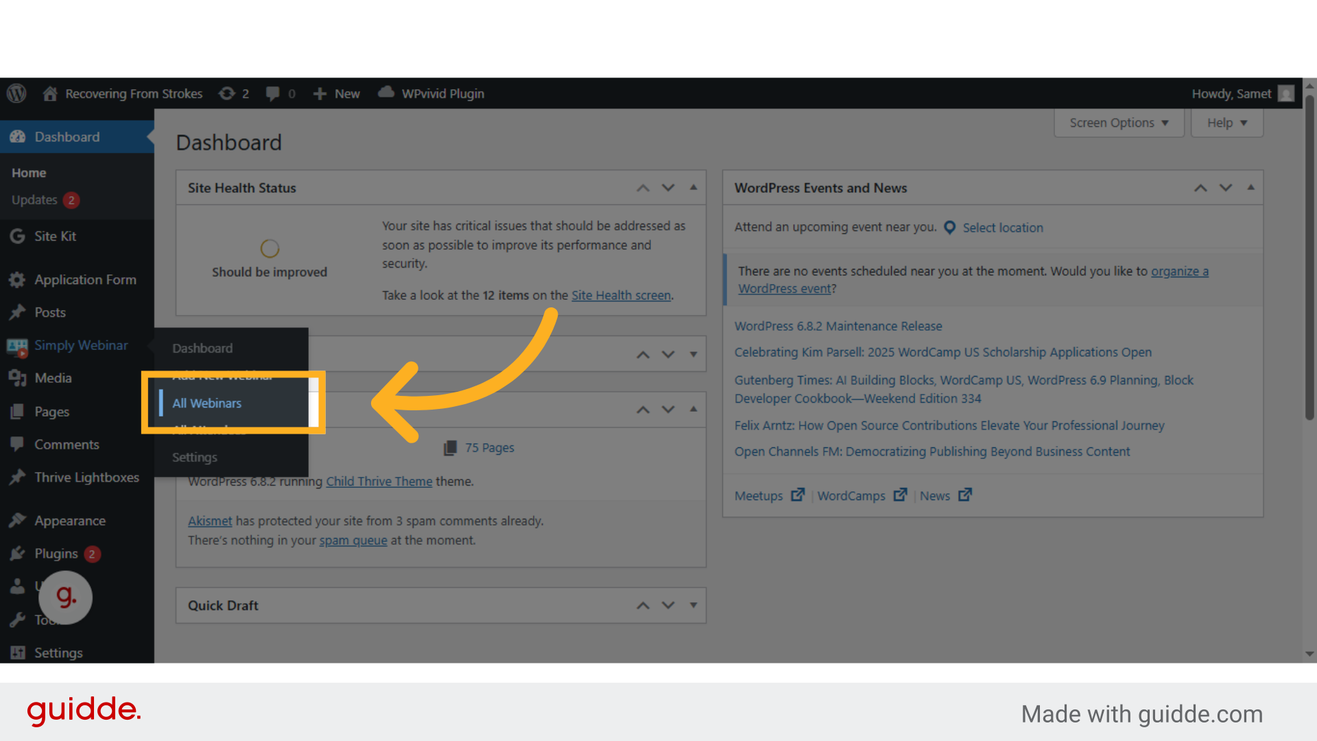 Click 'All Webinars'