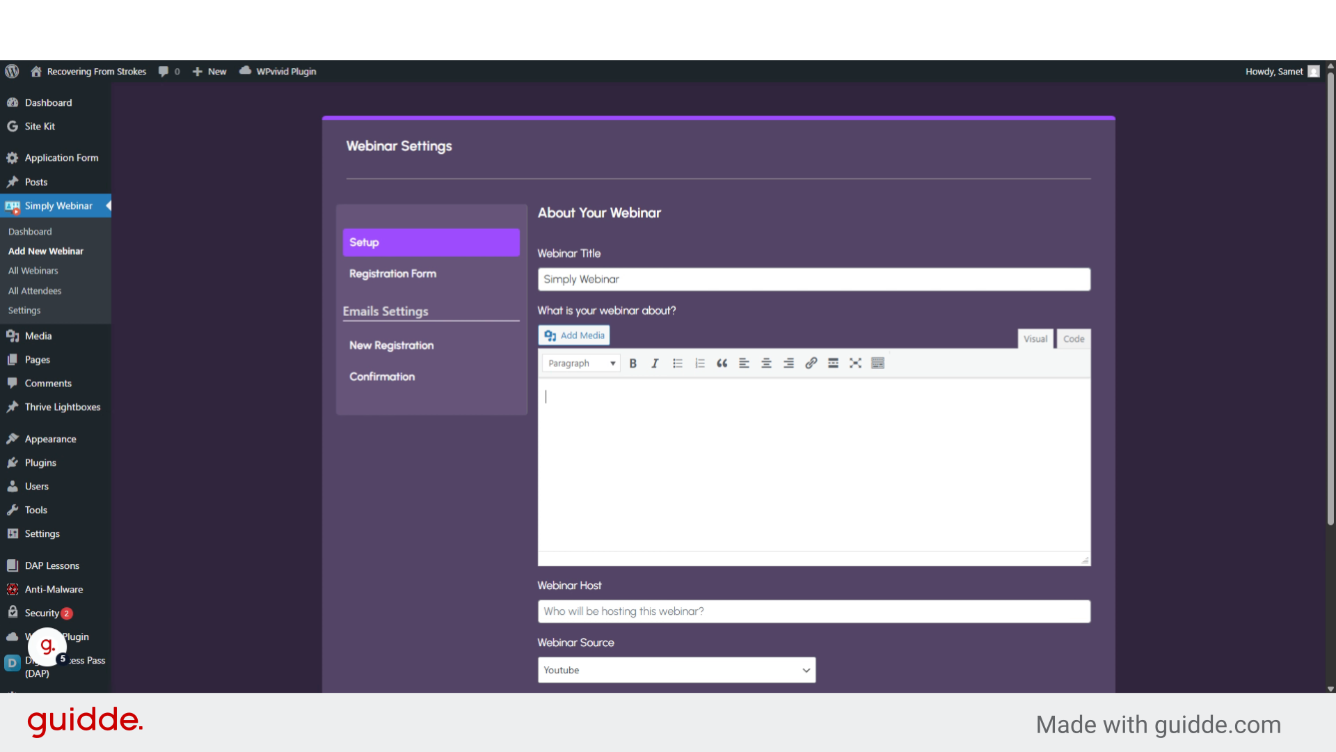 Fill 'Describe your webinar'