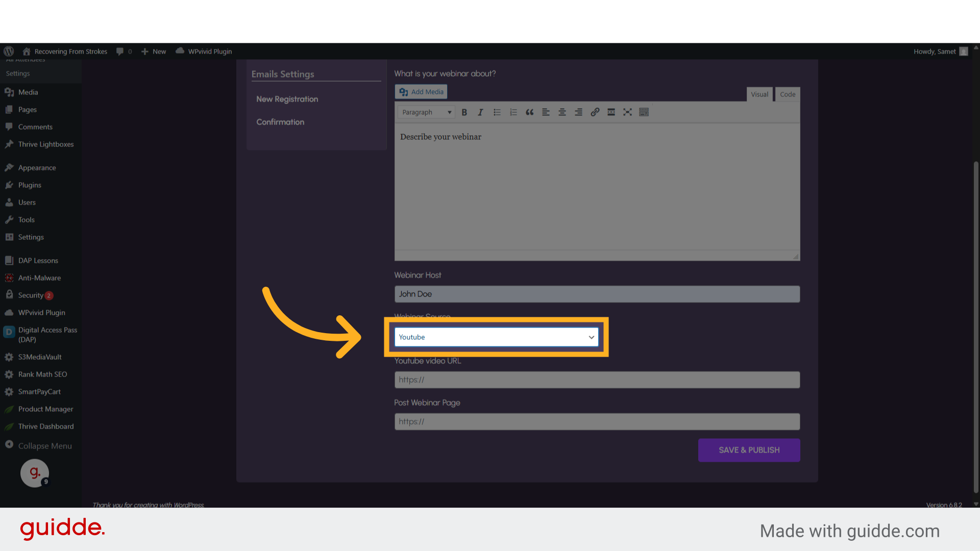 Click 'Youtube Vimeo Amazon S3 Self Hosted'