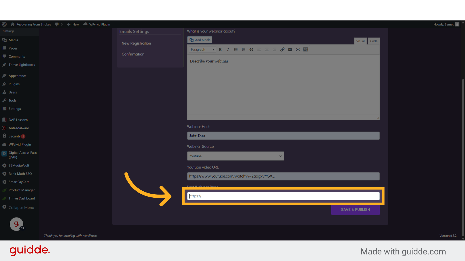 Click The URL Field