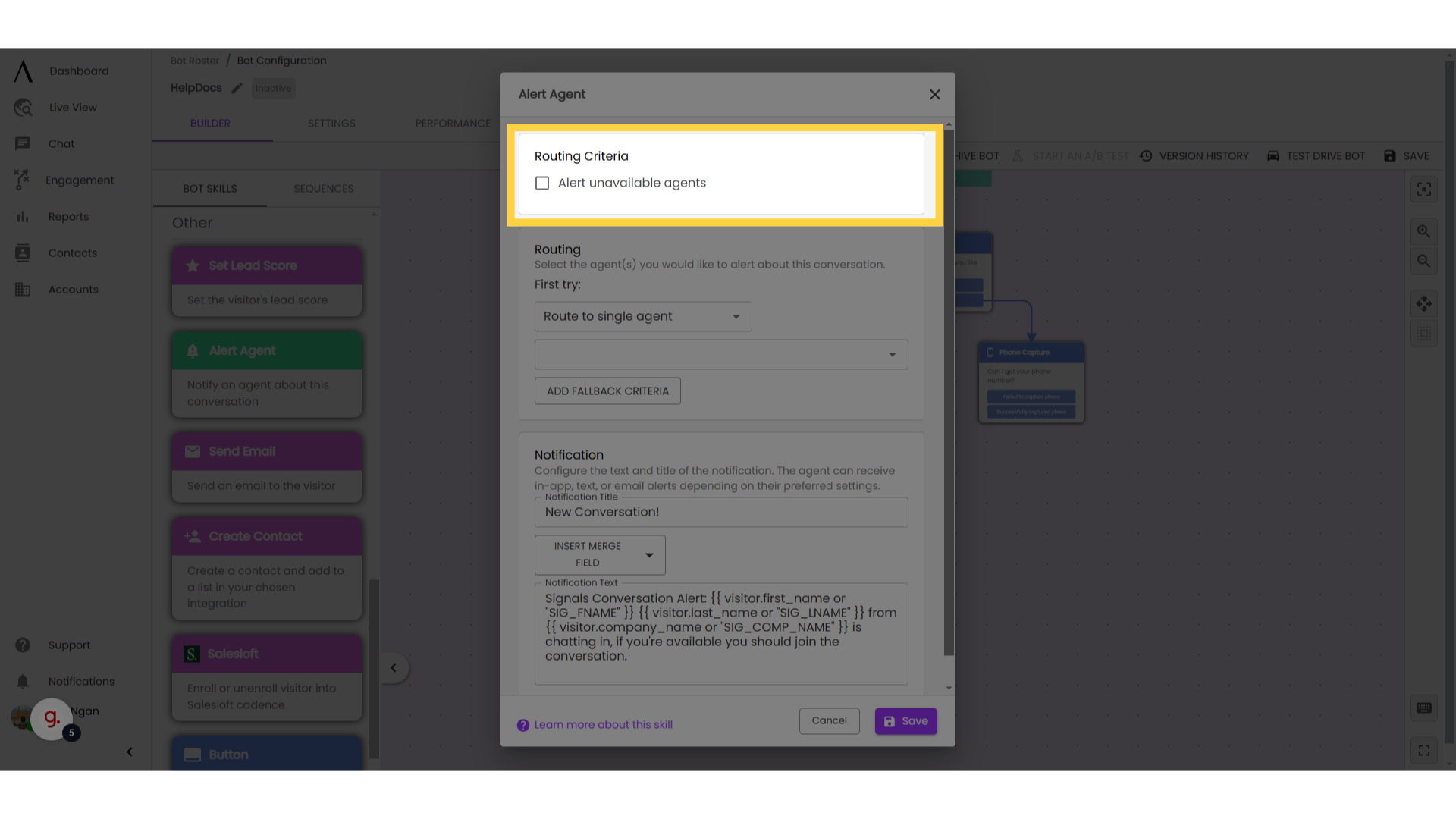 Routing Criteria