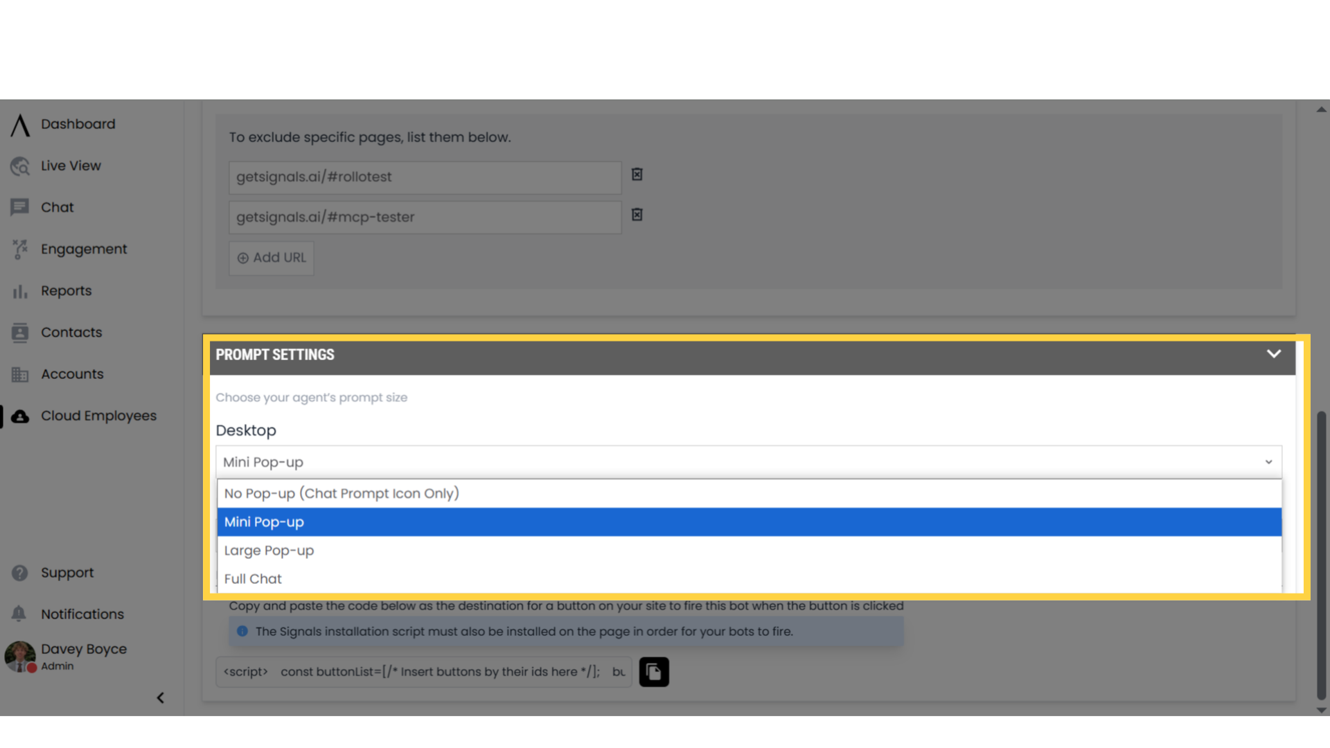 Prompt Settings