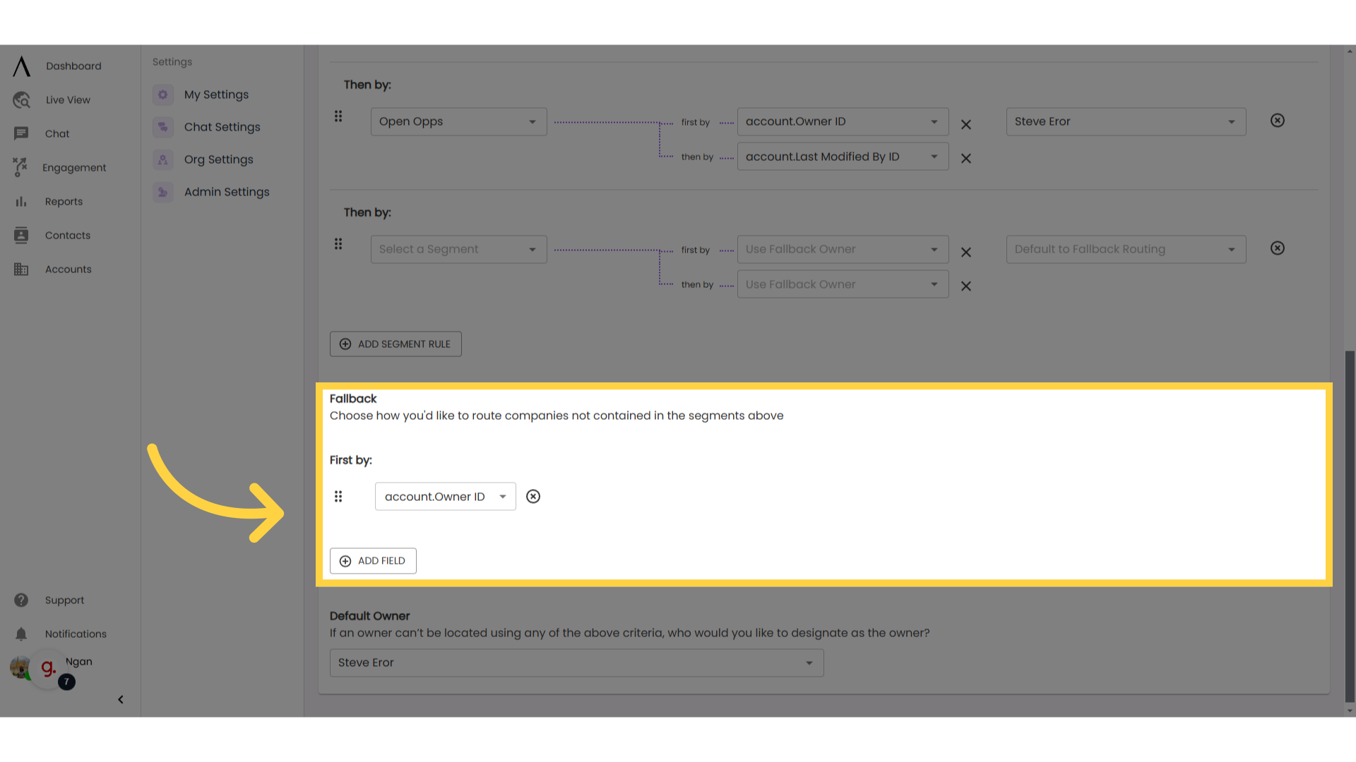 Create fallback criteria