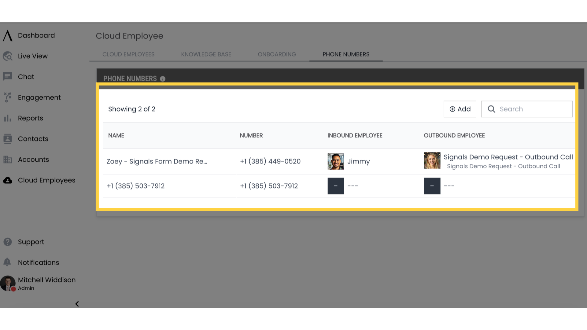 Select Phone Numbers