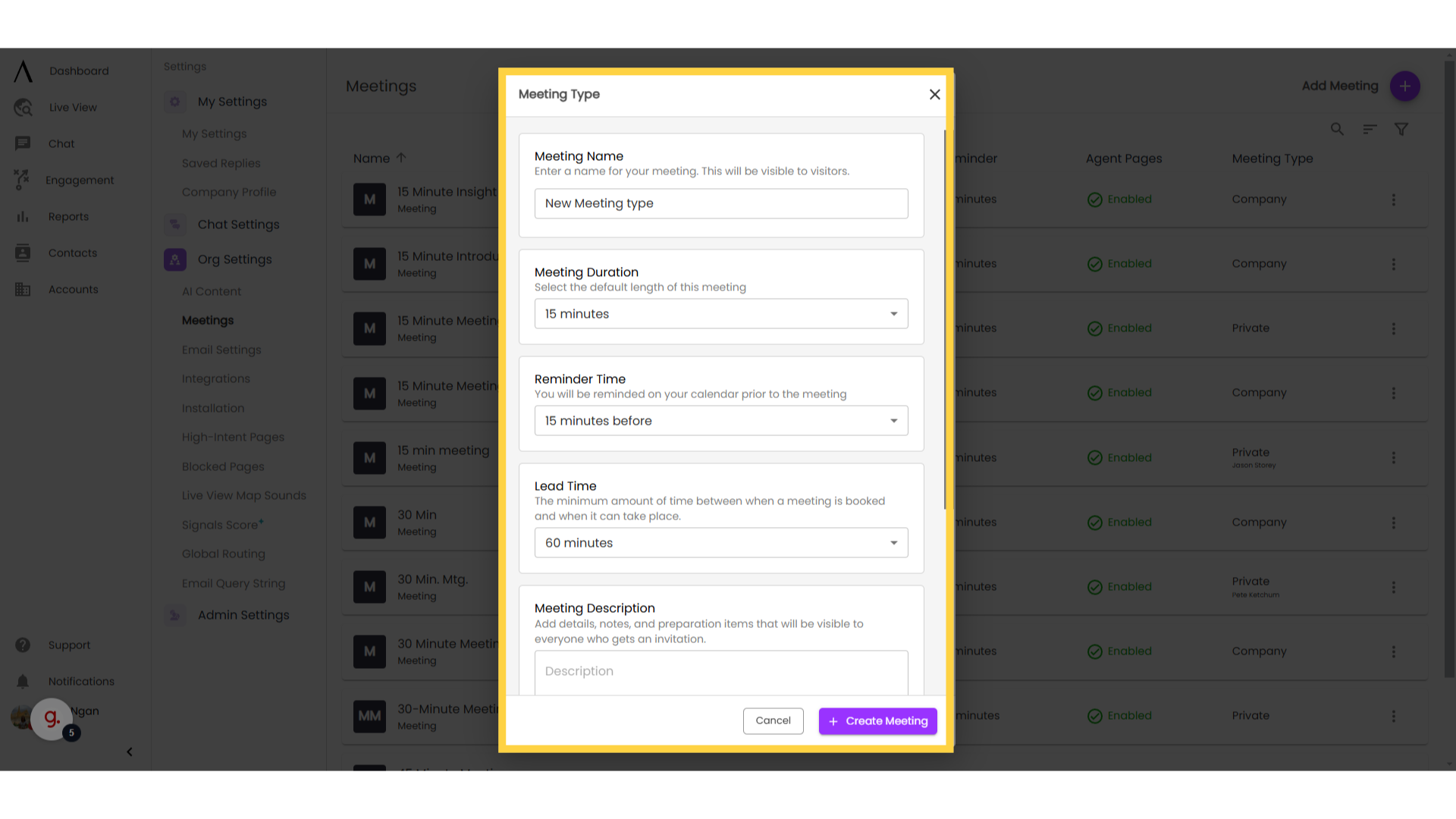 Configure meeting settings