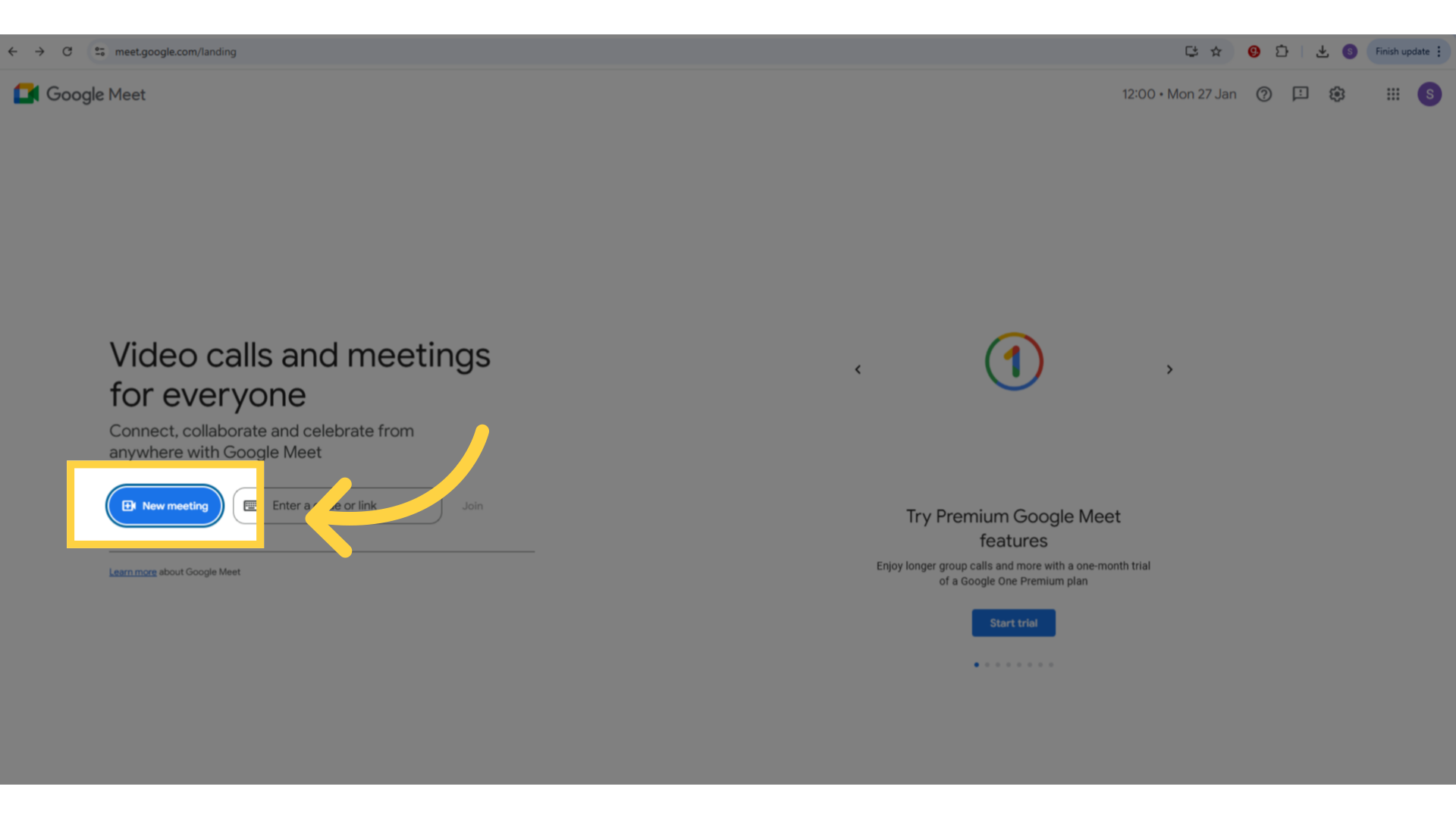 Click 'New Meeting'