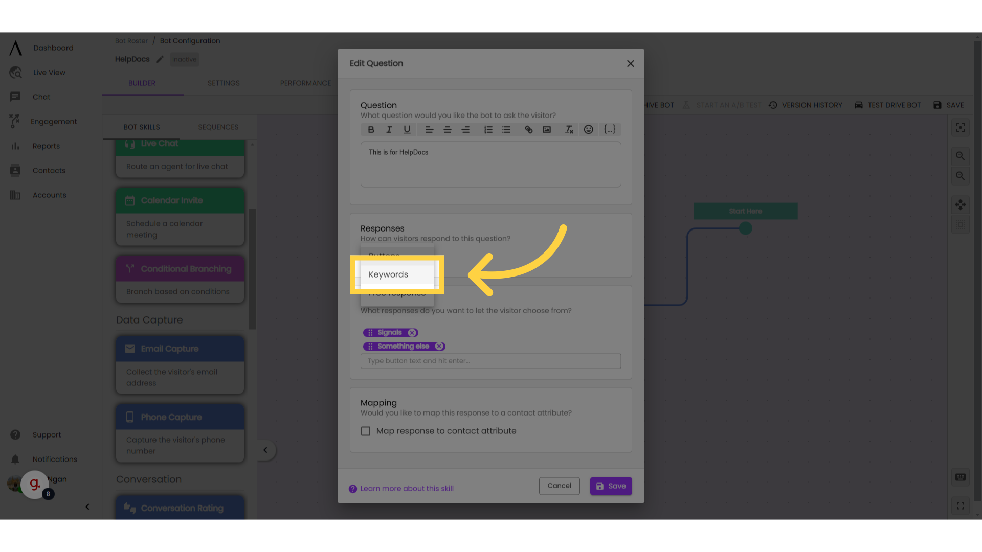 Keyword Responses