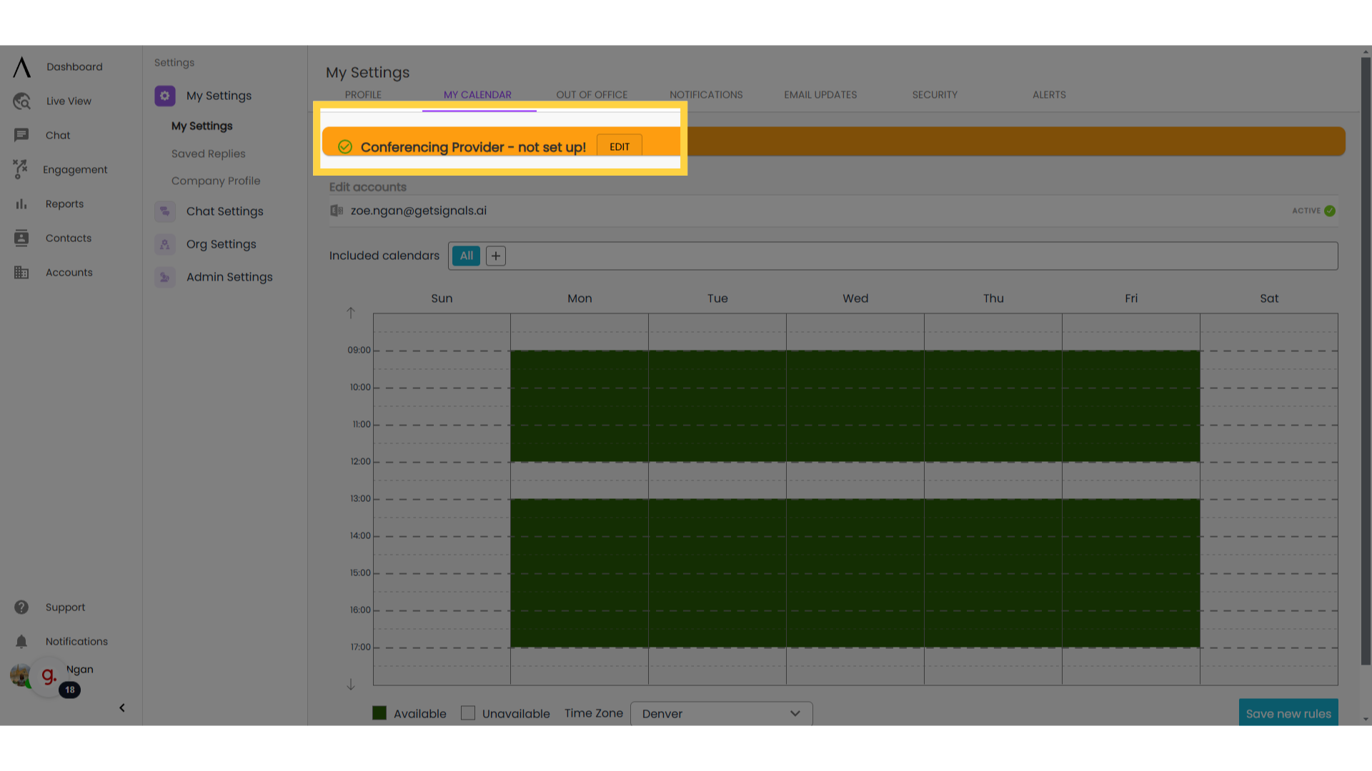 Configure meeting settings