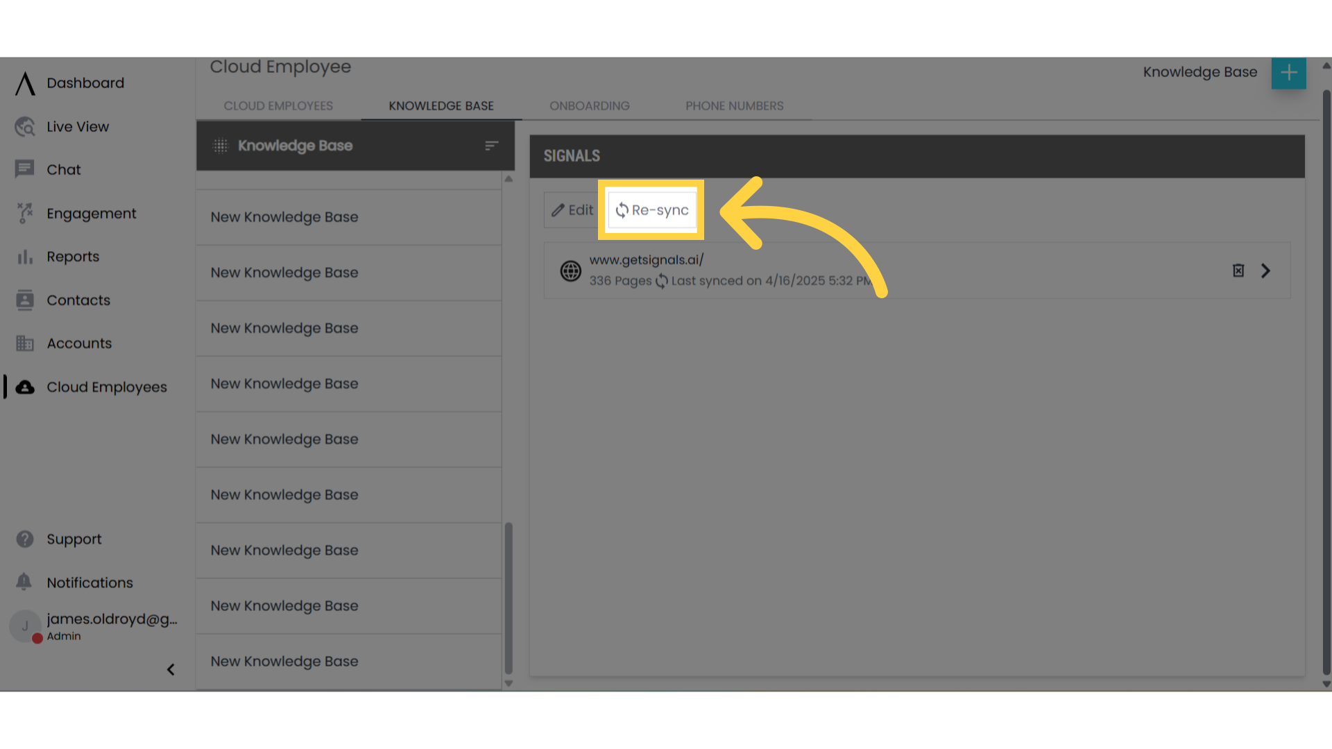 Re-sync to Pull The Latest Information