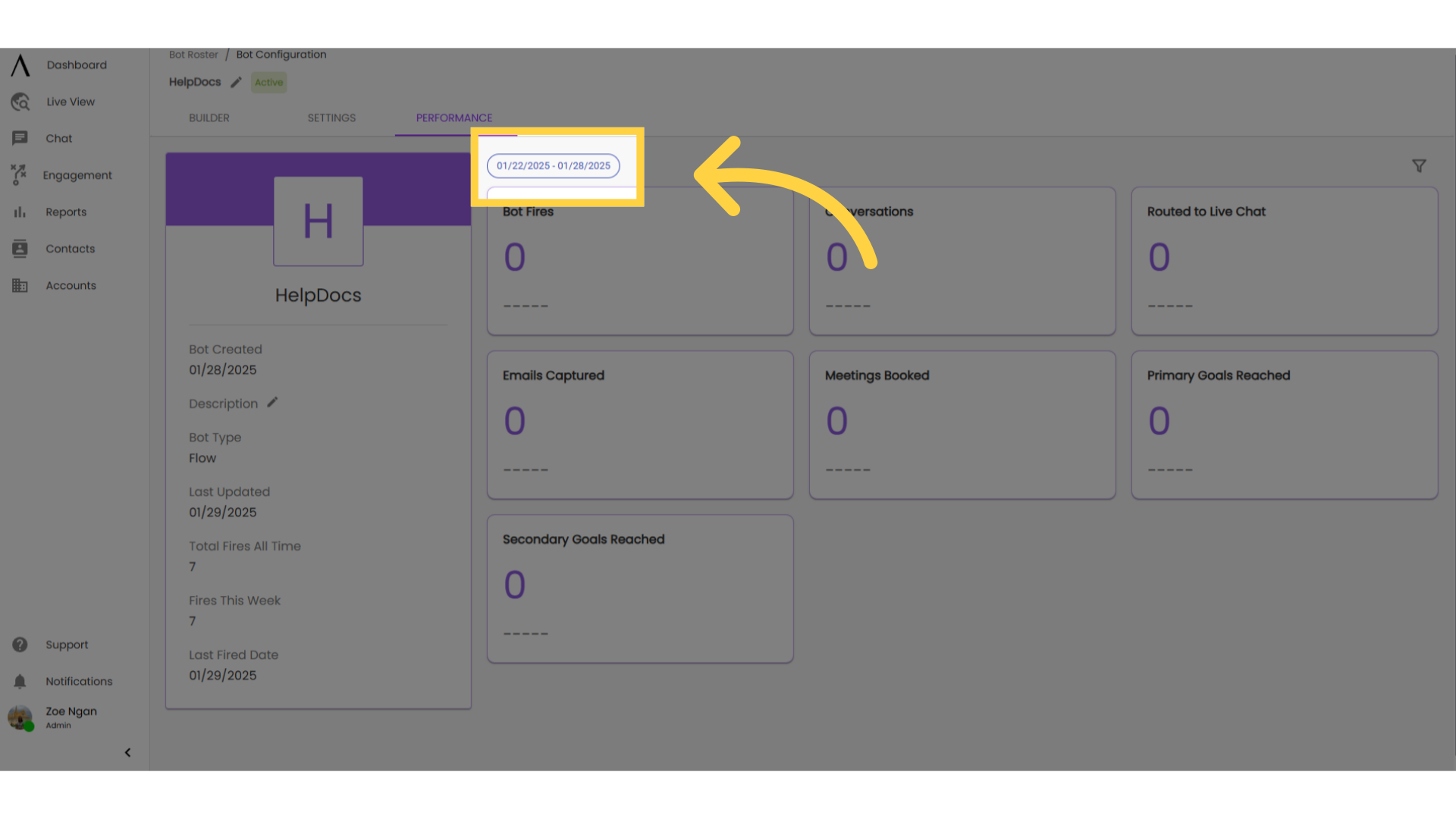 Select date range