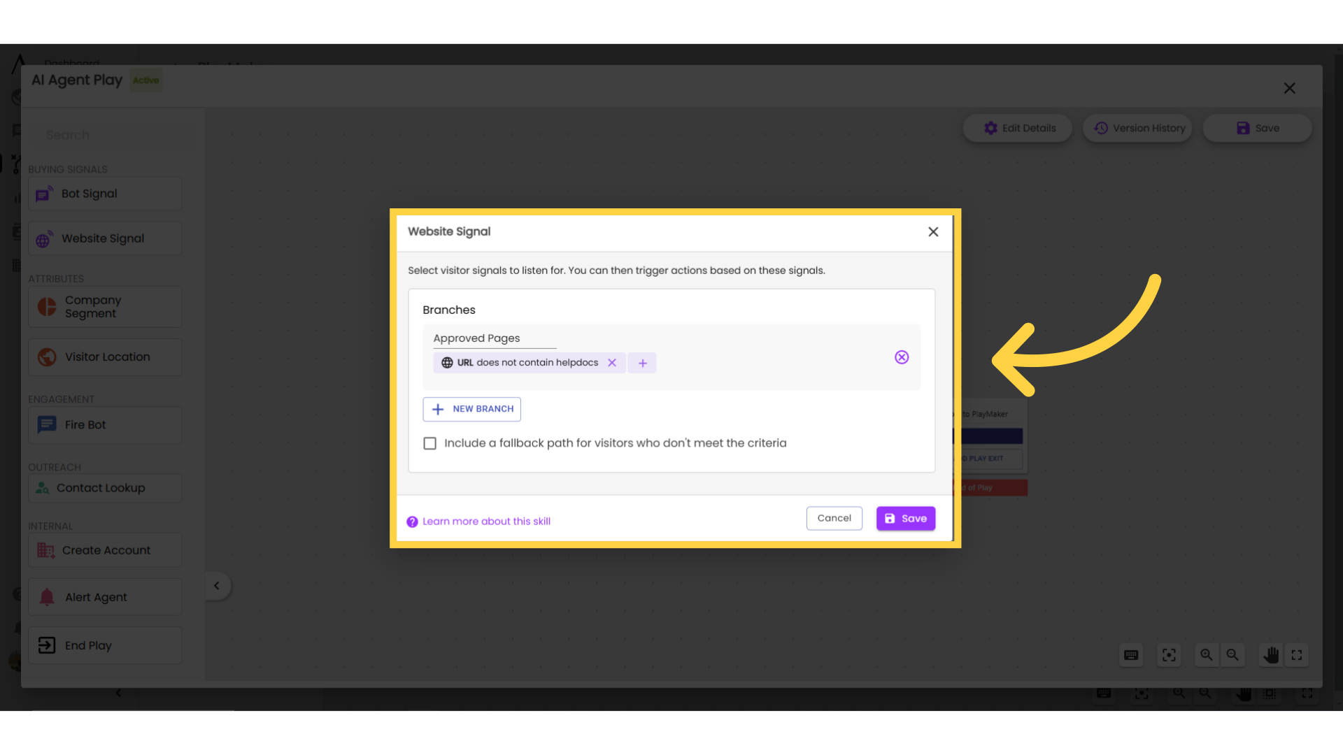 Configure Website Signal