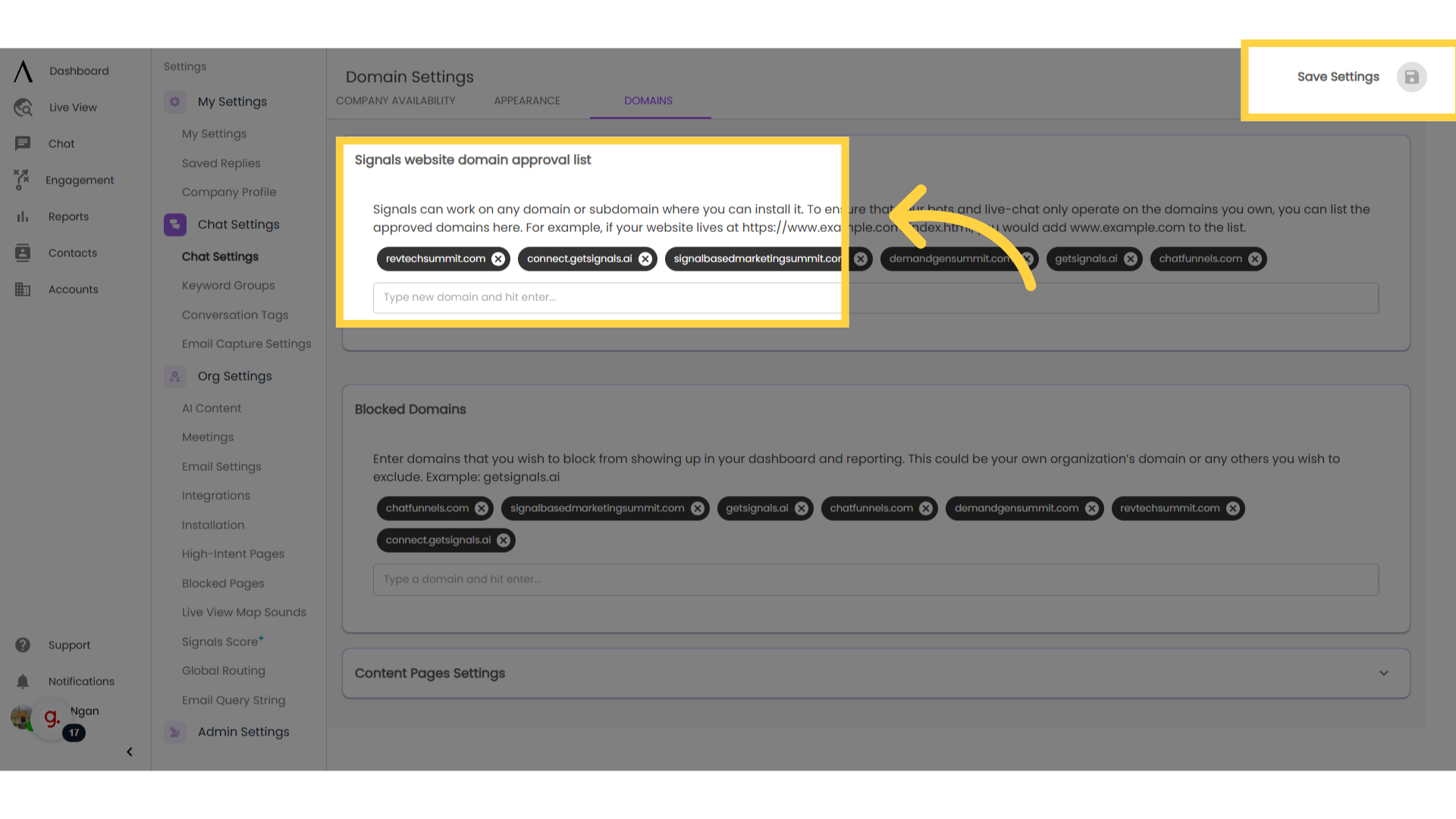 Verify that your domain is on the list