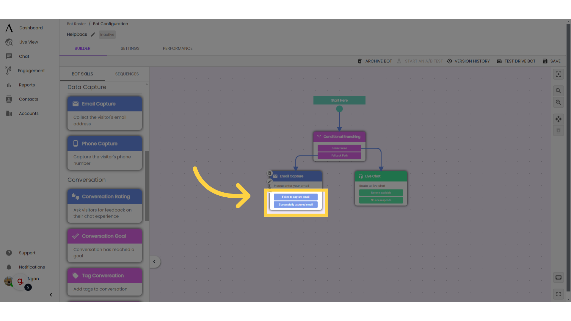 Configure bot exits