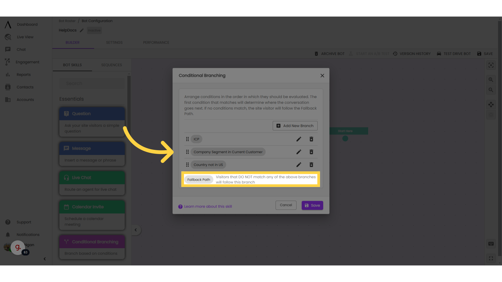 Configure fallback path