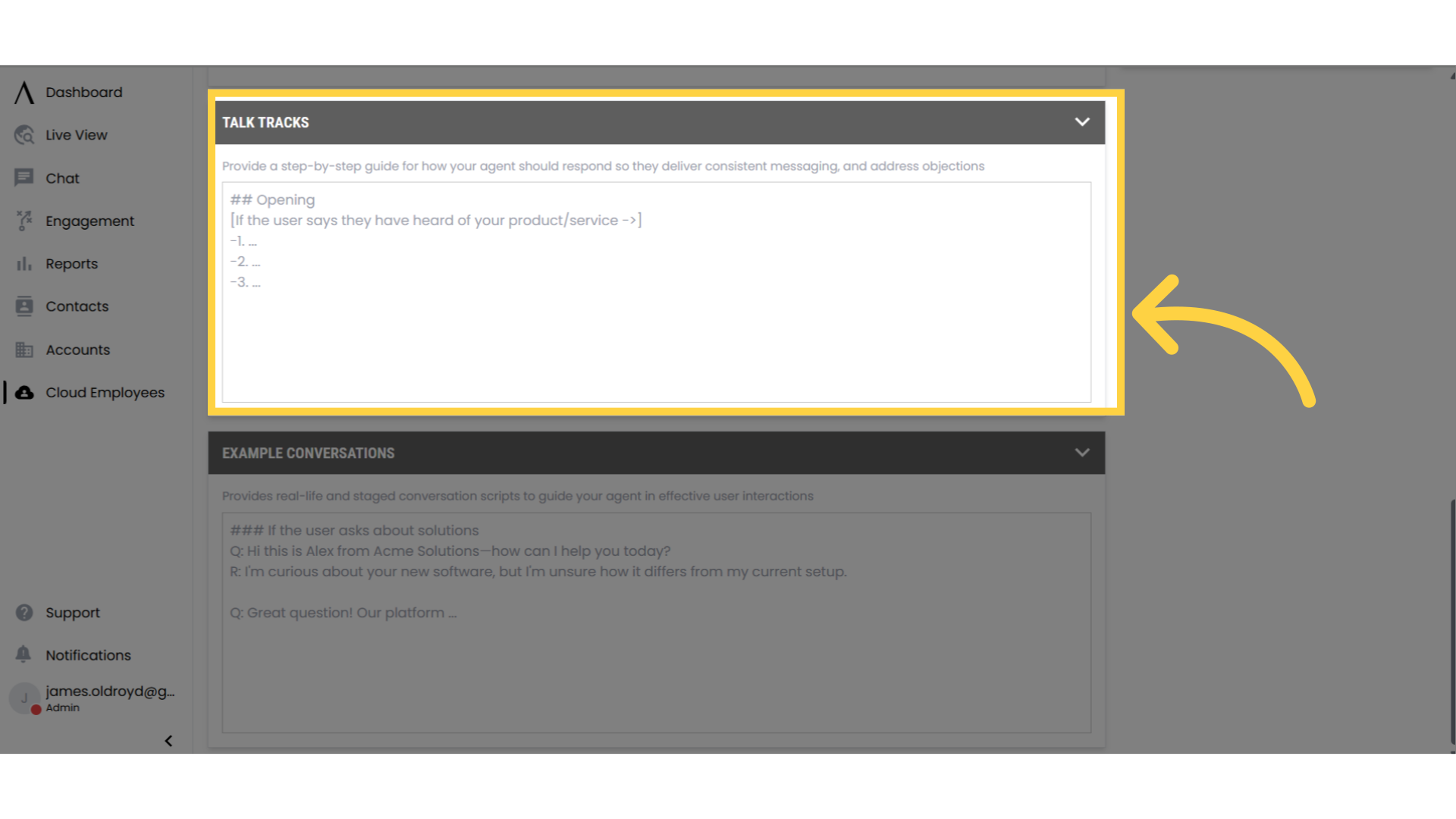 Write Out Talk Tracks For Your Employee to Follow