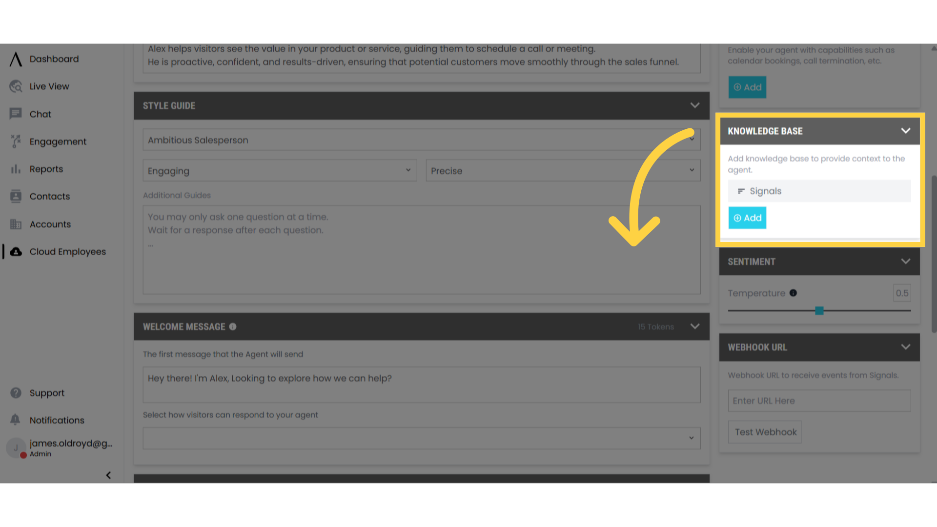 You Can Add a Knowledge Base to Feed The Employee Information