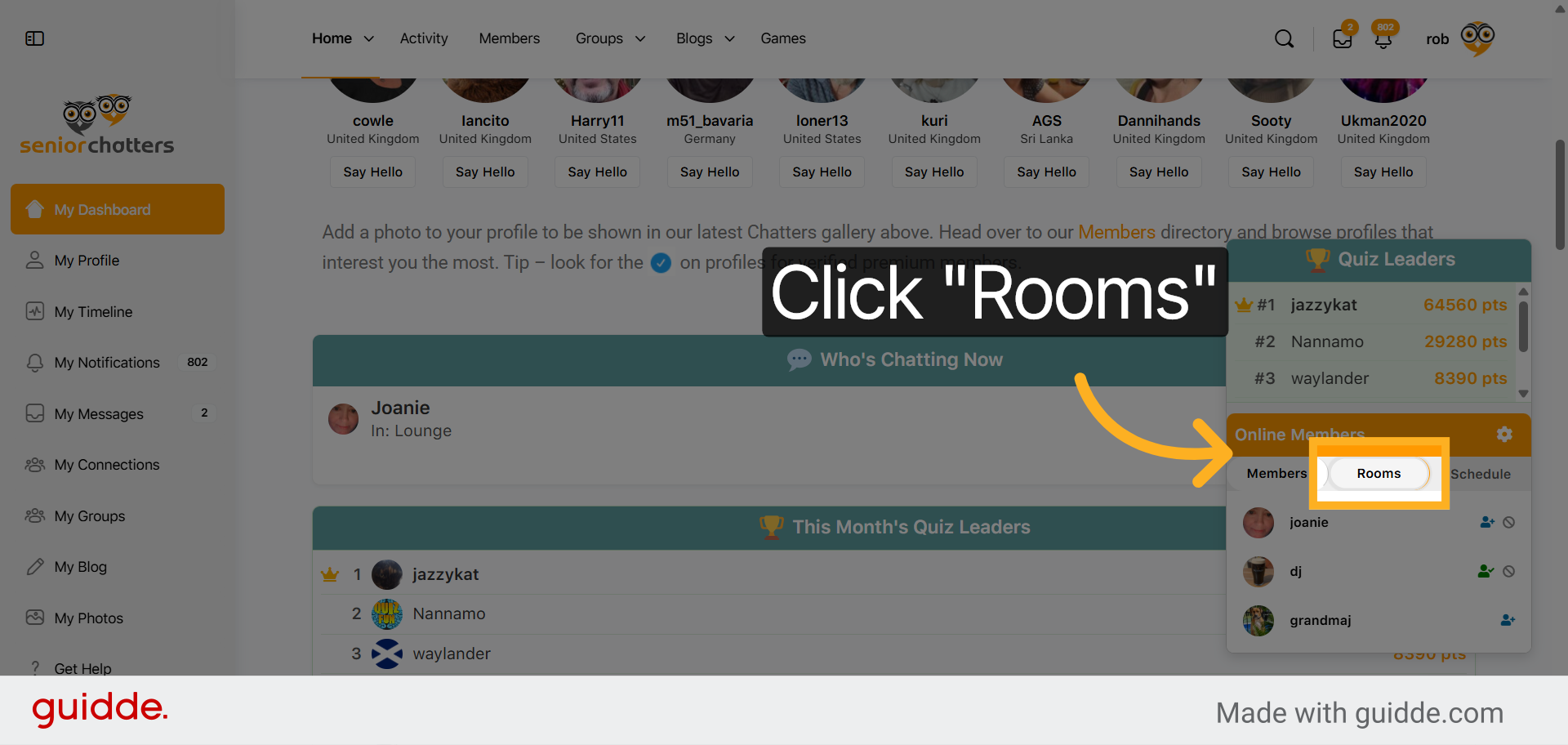 Open Rooms Section