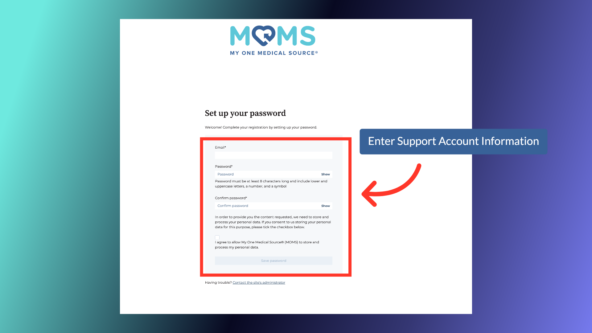 Creating your account