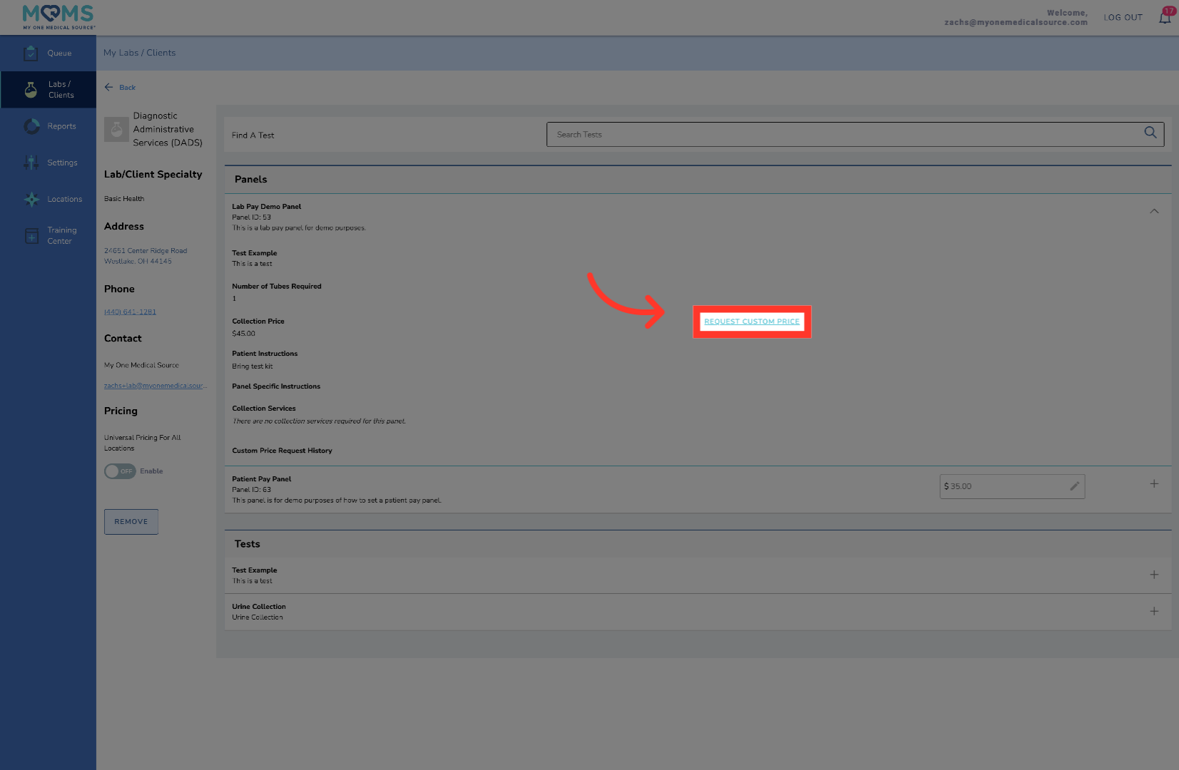 Initiate Custom Price Request