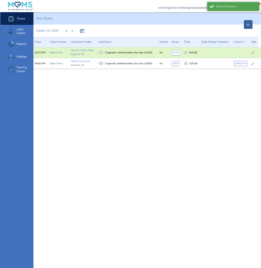 Access Patient Pay Panel