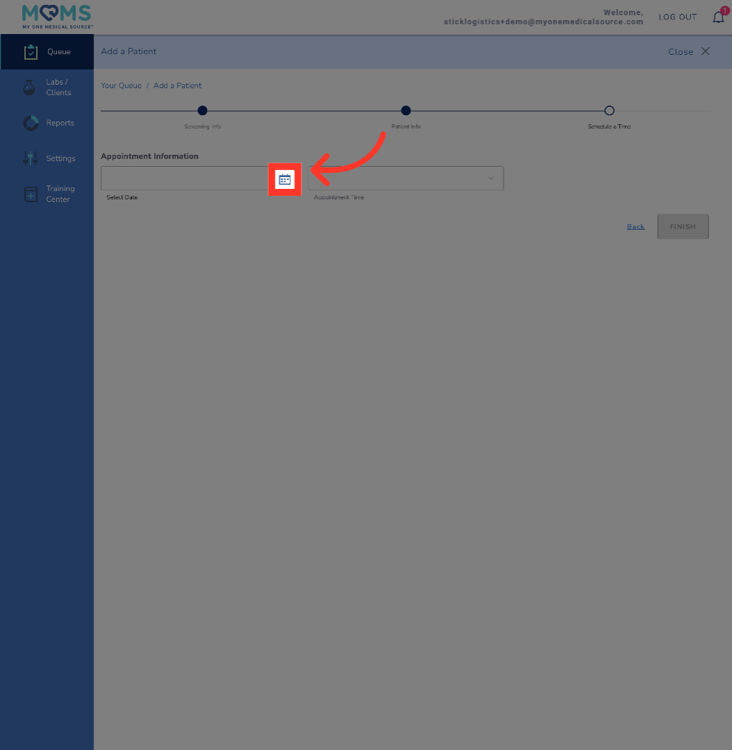Adding appointment to queue