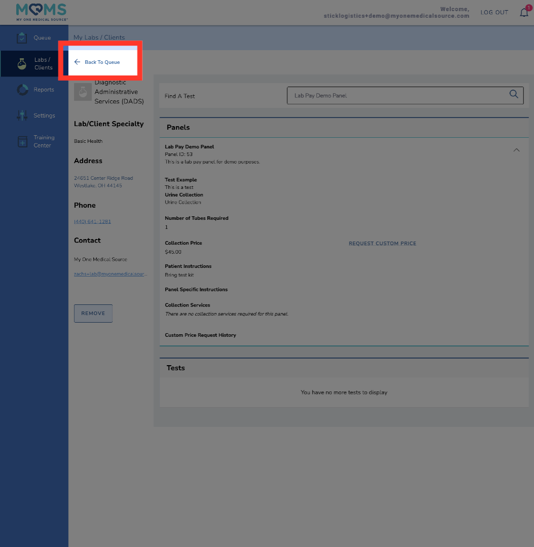 Return To Patient Queue