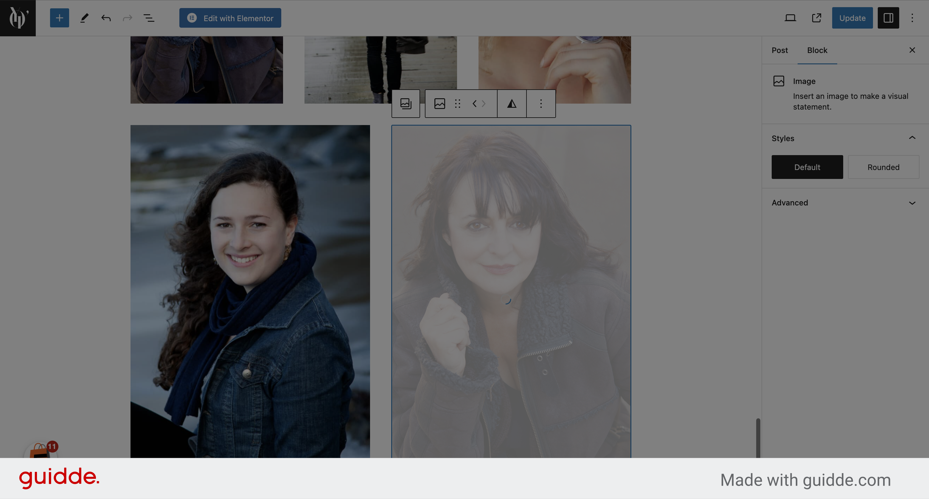 Drag and drop the images you want to add to the gallery