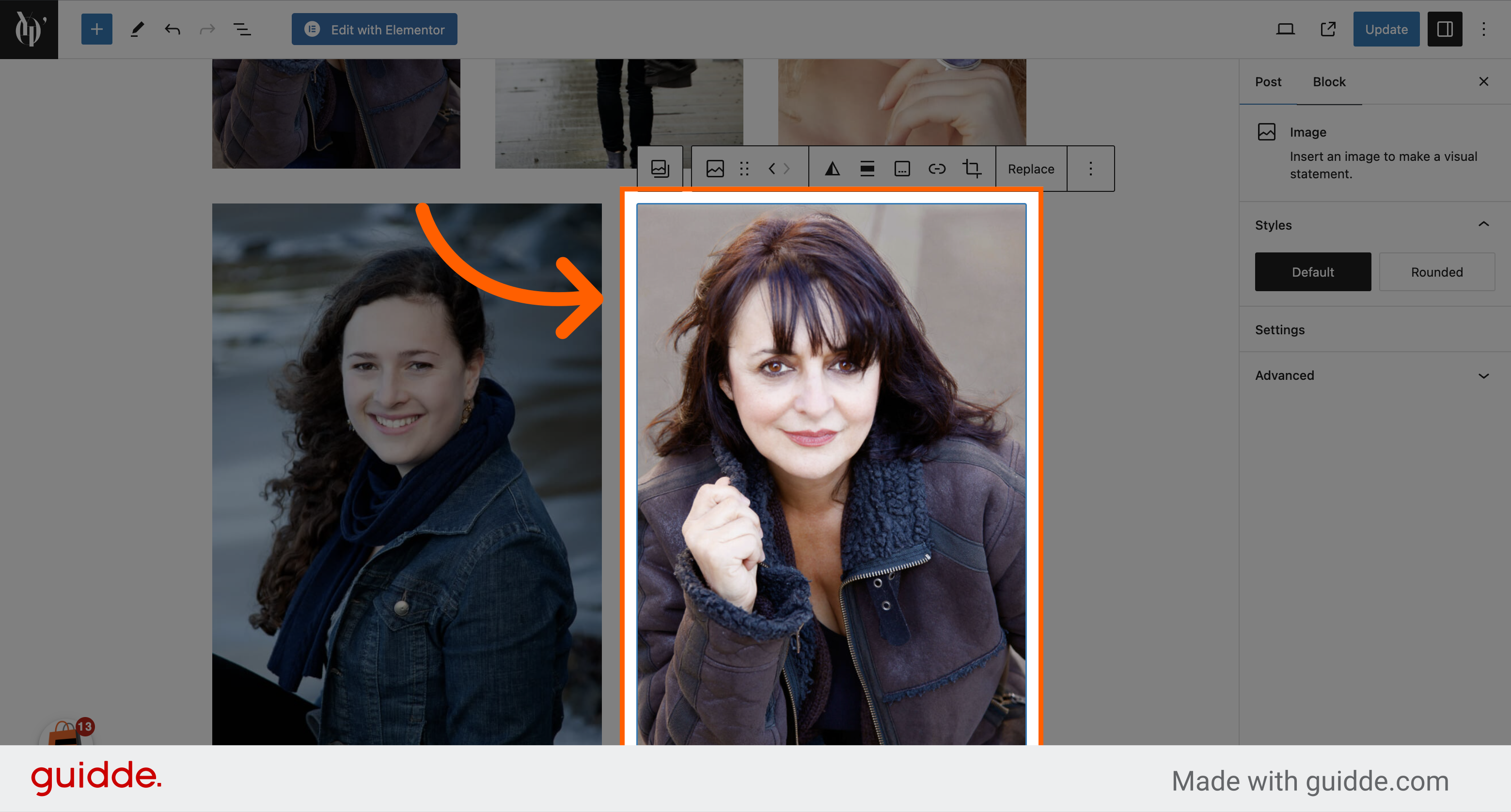 Click on any individual image to select it