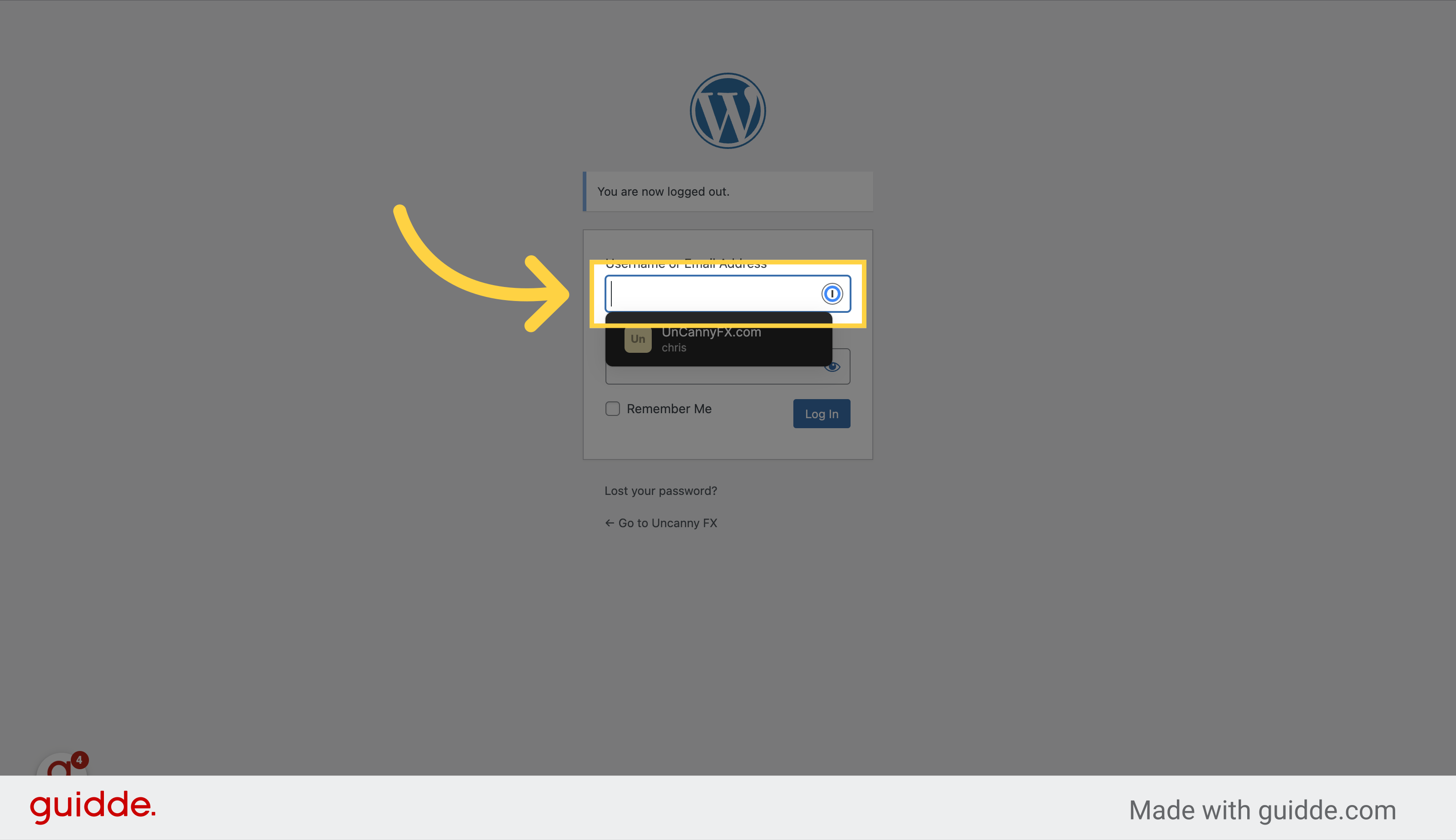 Enter your user name