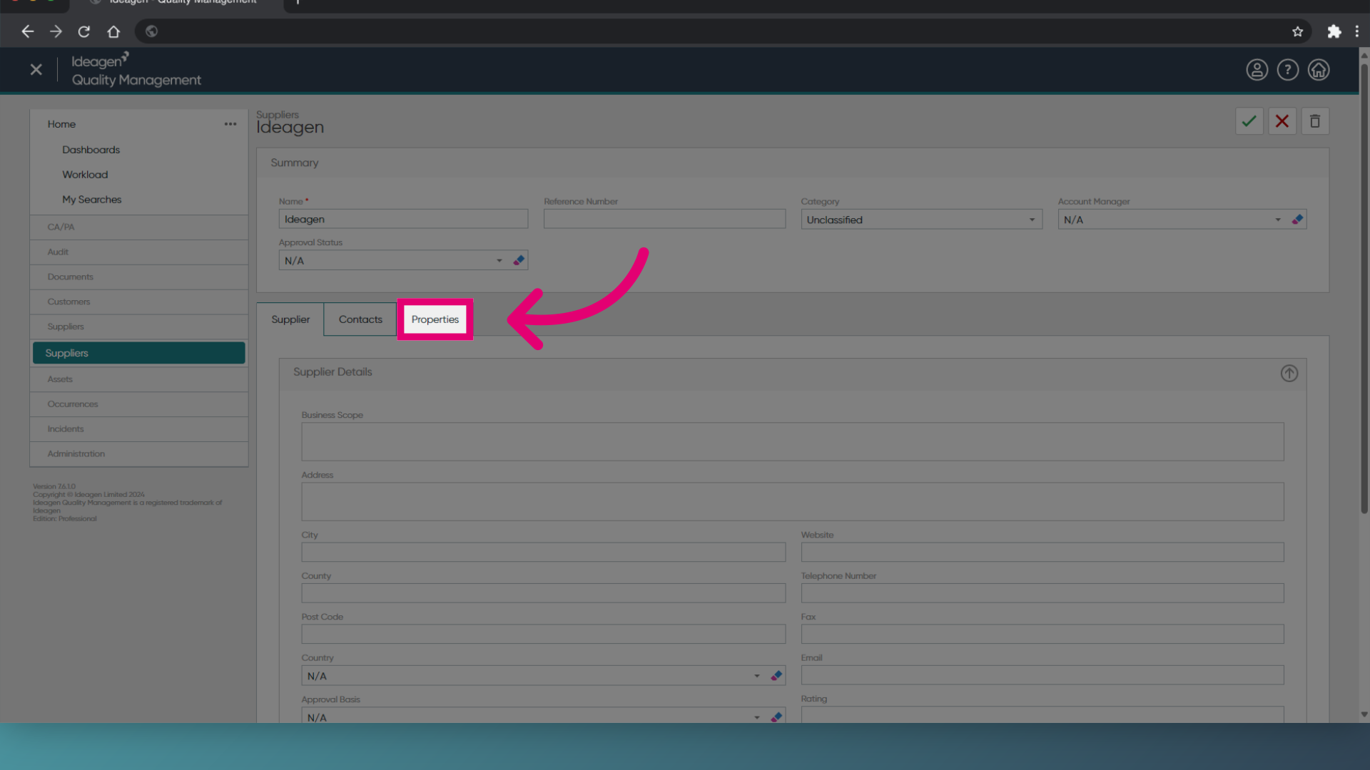 Select 'Properties'