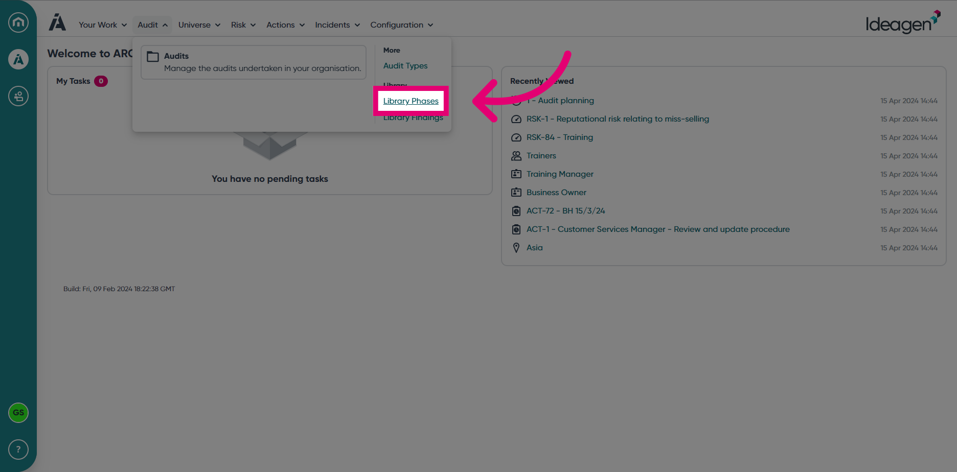 Select 'Library Phases'