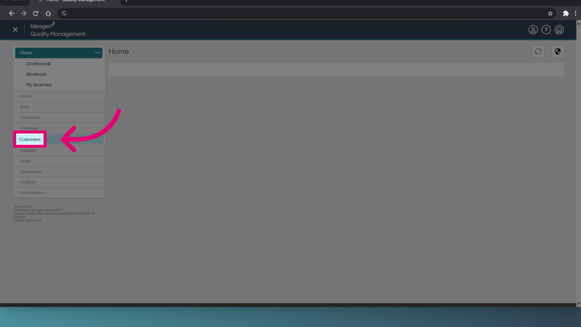 Click 'Customers'