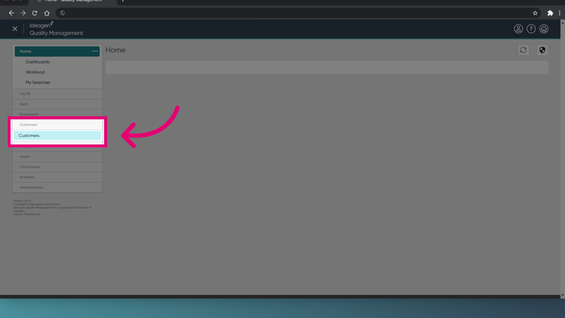 Click 'Customers'