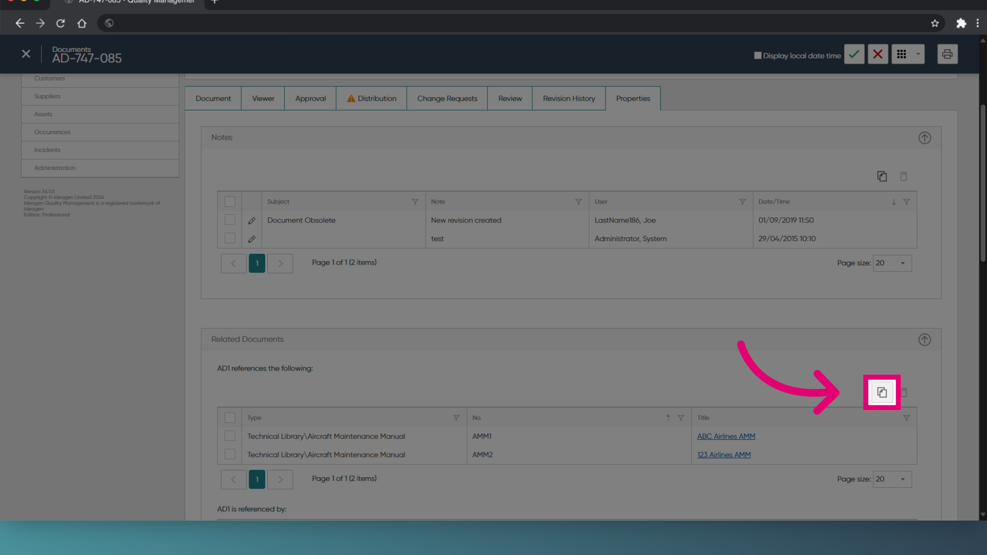 Click 'Add Related Document'