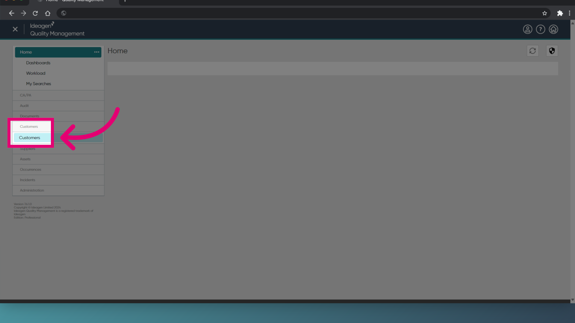 Click 'Customers'