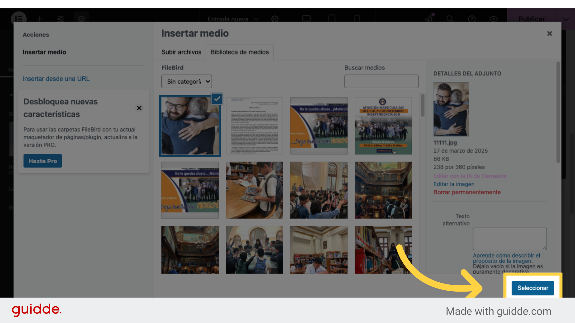 Clic 'Seleccionar'