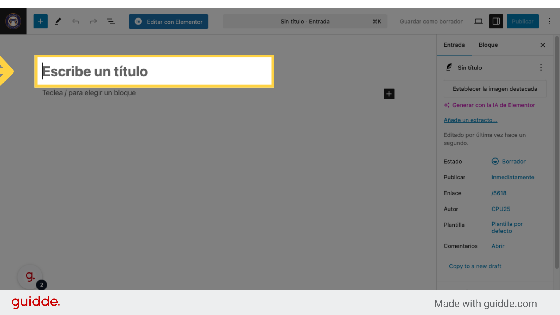 Clic aquí para escribir el título