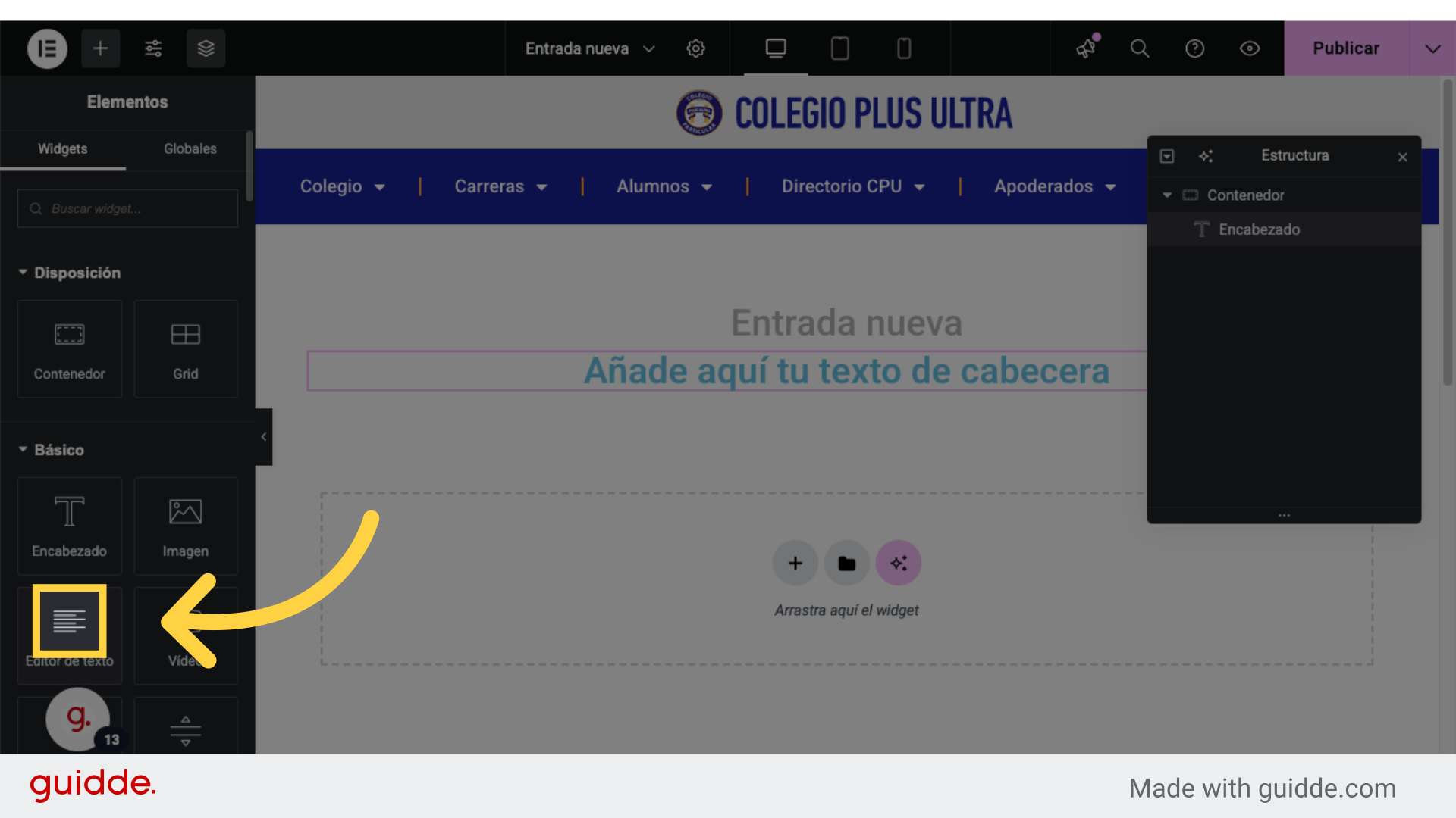 Añadir párrafo de texto