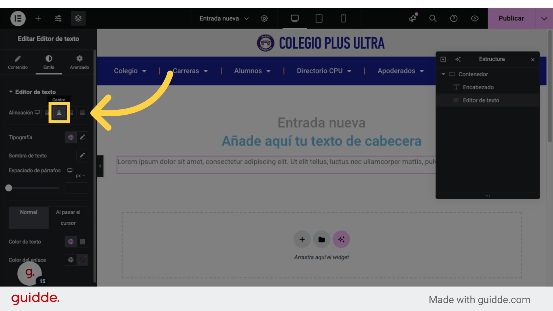 Centrar