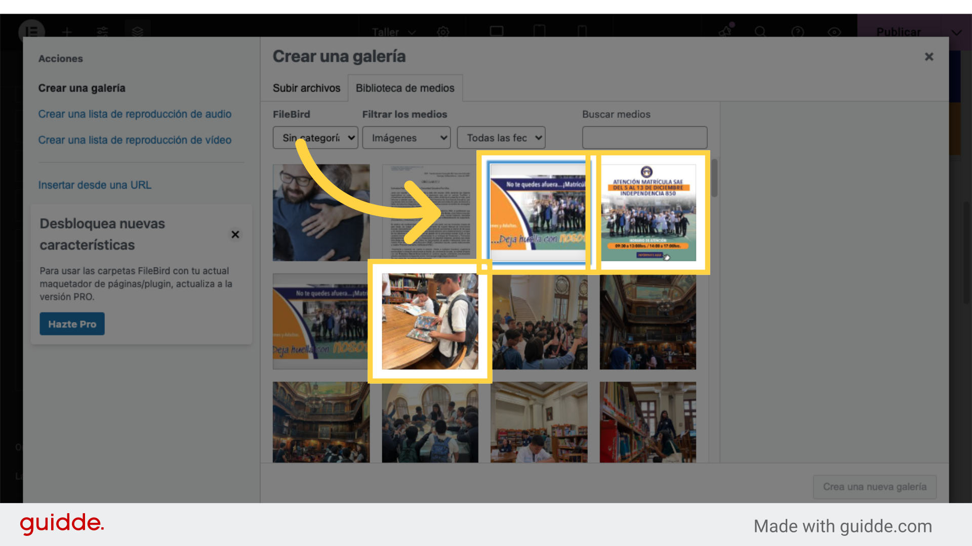 Selecciona las fotos