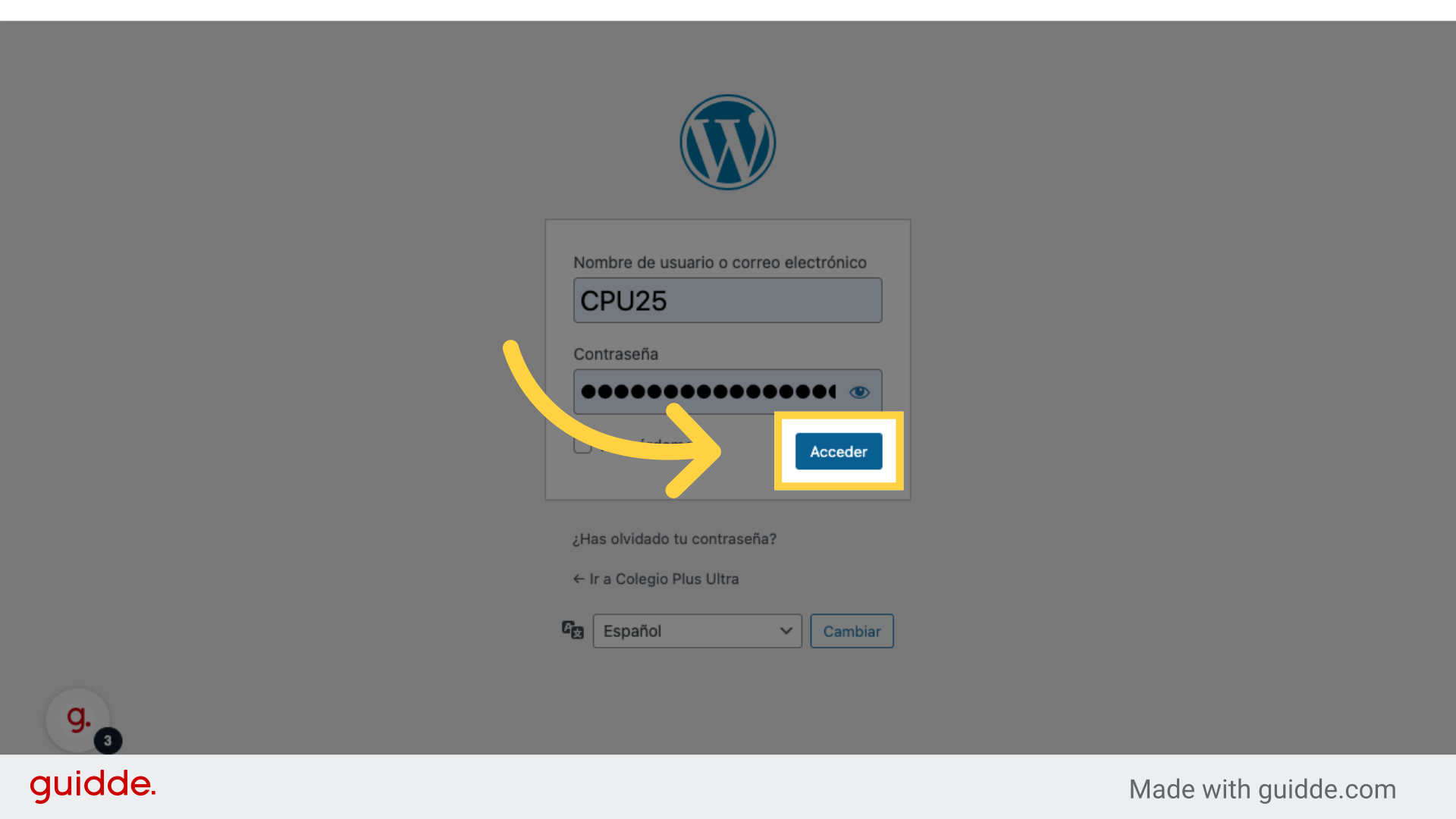 Clic 'Acceder'