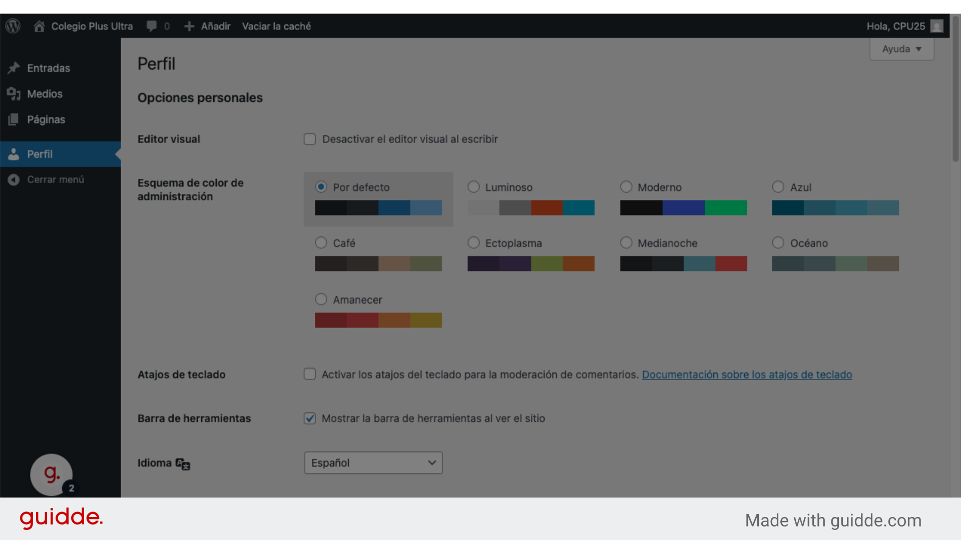 Haz scroll hasta el correo