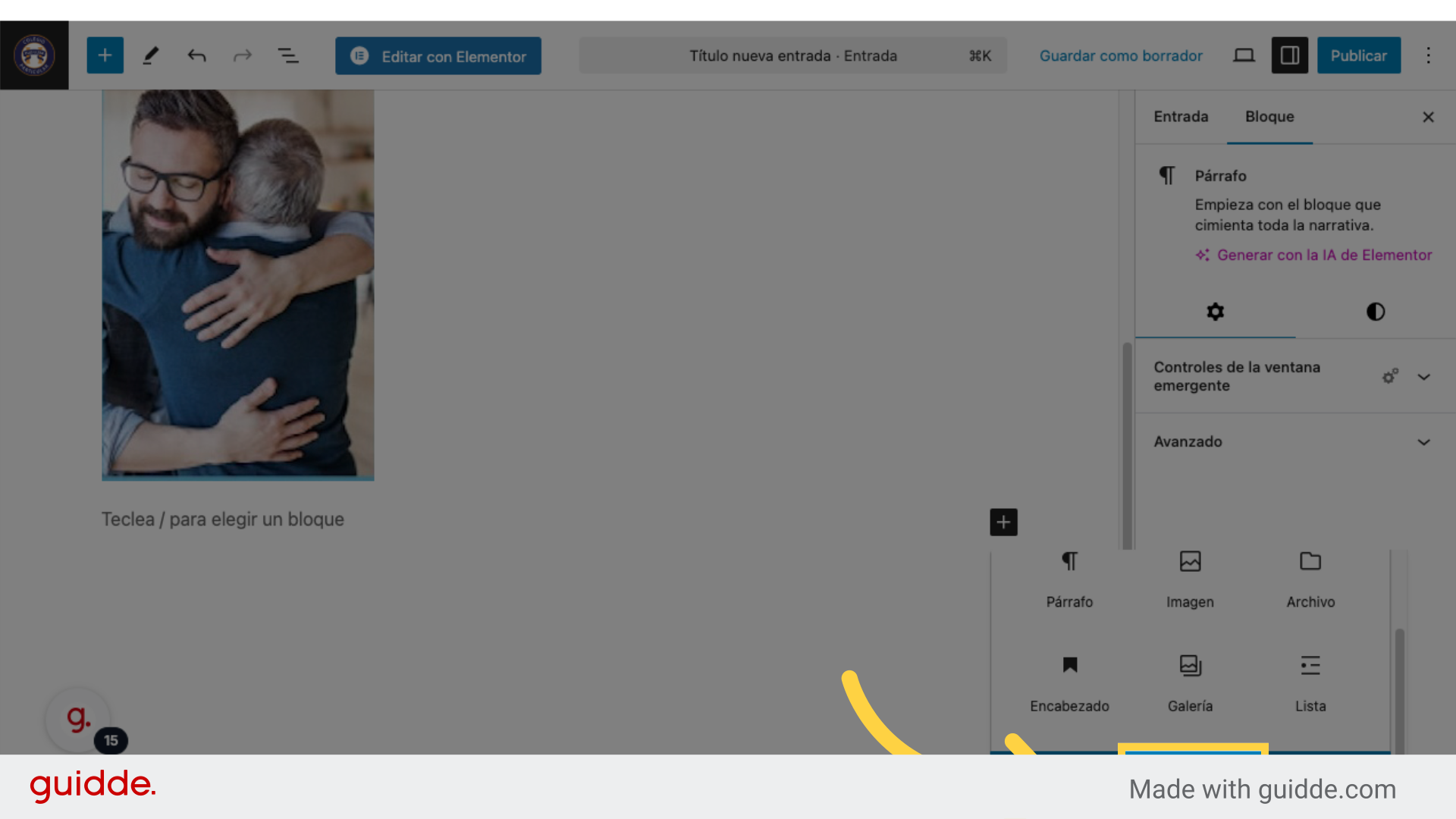 Ver mas elementos para editar.
